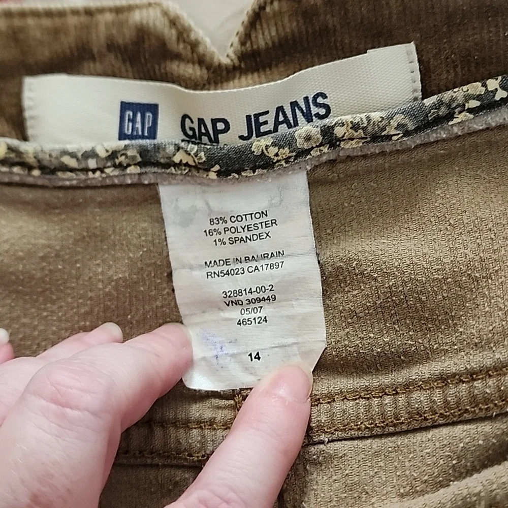 Gap Corduroy Skirt Womans 14 Brown,  with 4 Pockets Jean Style Skirt - Picture 6 of 9